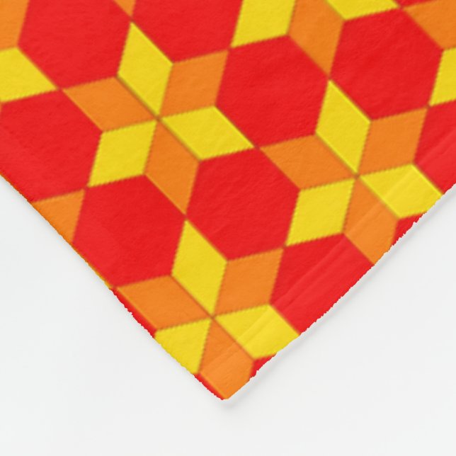 Polaire Couverture Sherpa Géométrique Orange Rouge (Coin)