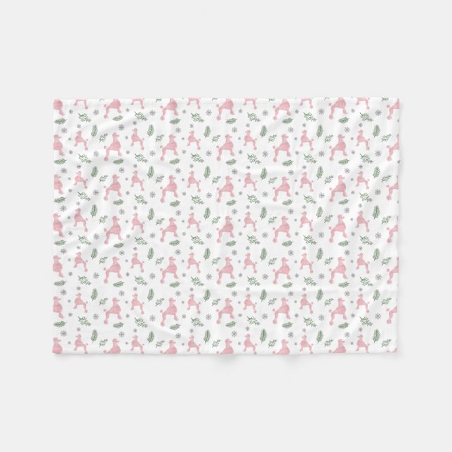 Polaire Couverture silhouette de caniche rose pastel minim (Devant (Horizontal))