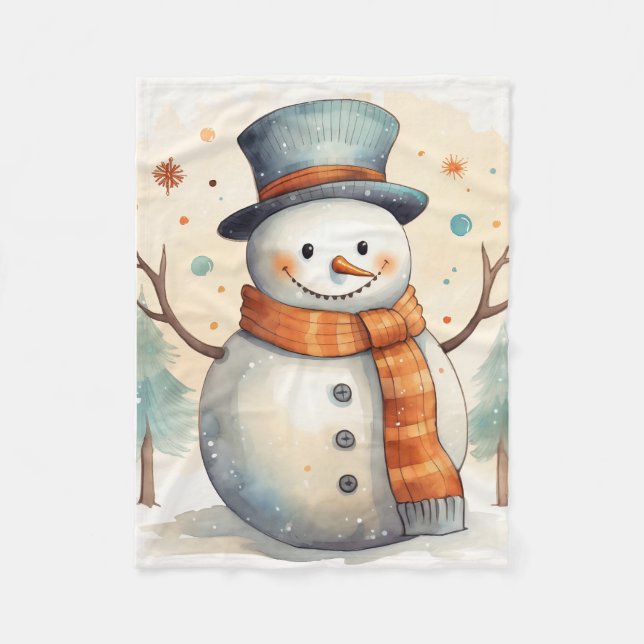 Polaire Couverture Snowman souriante (Devant)