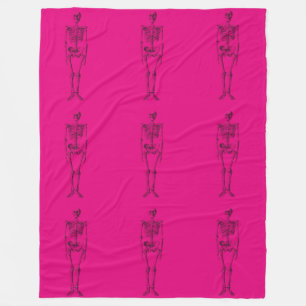 Polaire couverture squelette rose chaud