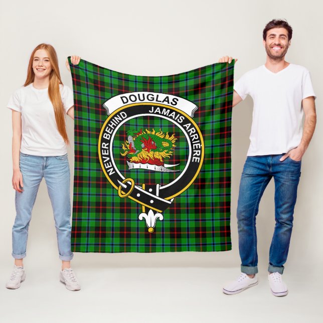 Polaire Couverture Tartan Plaid Noir Clan Douglas (En situation)