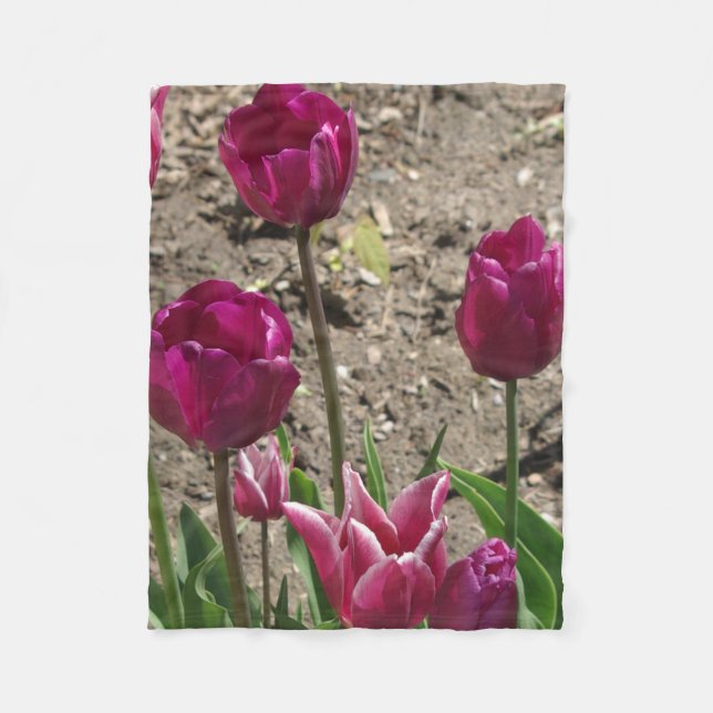 Polaire Couverture Tulipes pourpres (Devant)