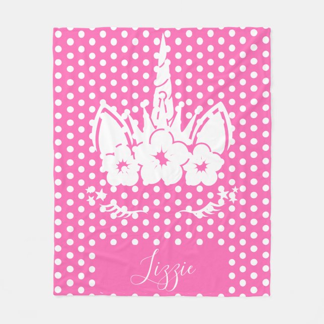 Polaire Couverture Unicorne | Face de licorne (Devant)