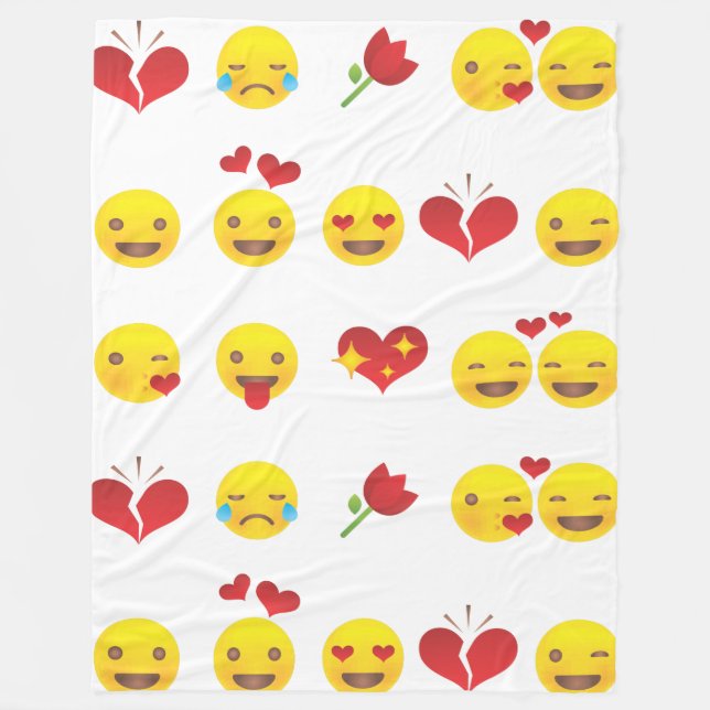 Polaire Couverture Valentine Emojis (Devant)