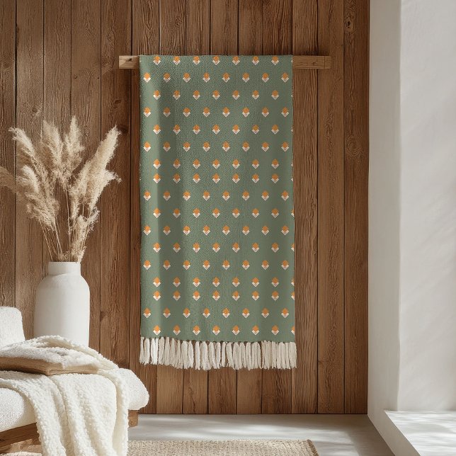 Polaire Couverture Vert Pastel Groovy Accent Floral des An (Pastel Green Blanket Groovy 70s Floral Accent)