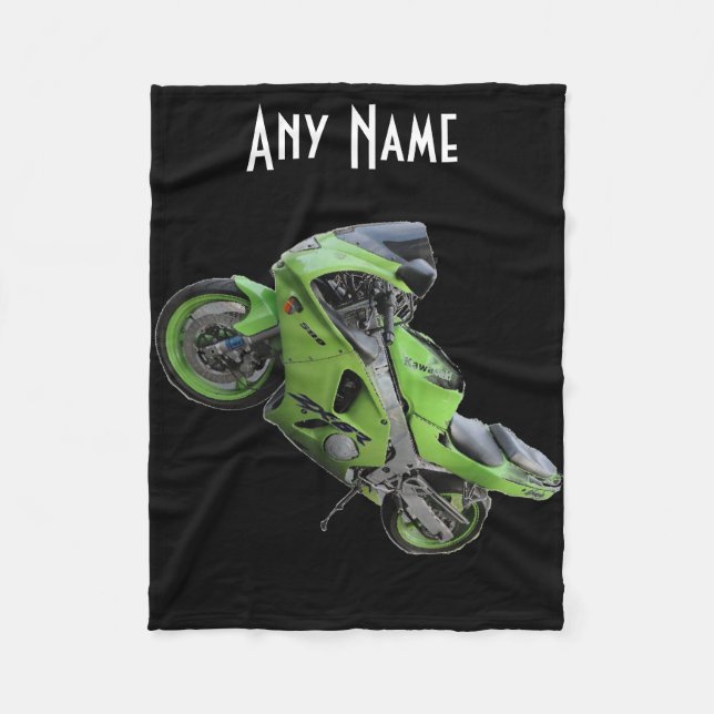 Polaire Couverture verte de moto de vitesse de Kawasaki (Devant)