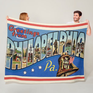 Polaire Couverture vintage colorée de Philadelphie