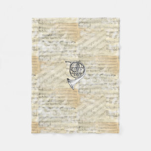 Polaire Couverture vintage d'ouatine de musique de feuille