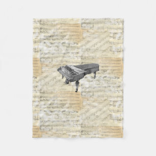 Polaire Couverture vintage d'ouatine de musique de feuille