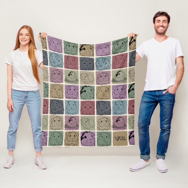 Polaire Couverture vintage pour cochon d'Inde Cadeau anima (En situation)