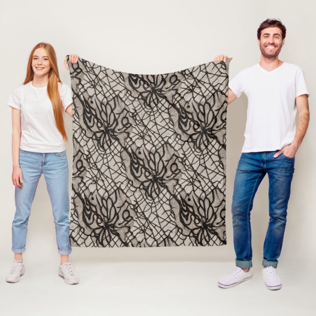 Polaire Couverture Web Halloween Black Lace Spider - en to (En situation)