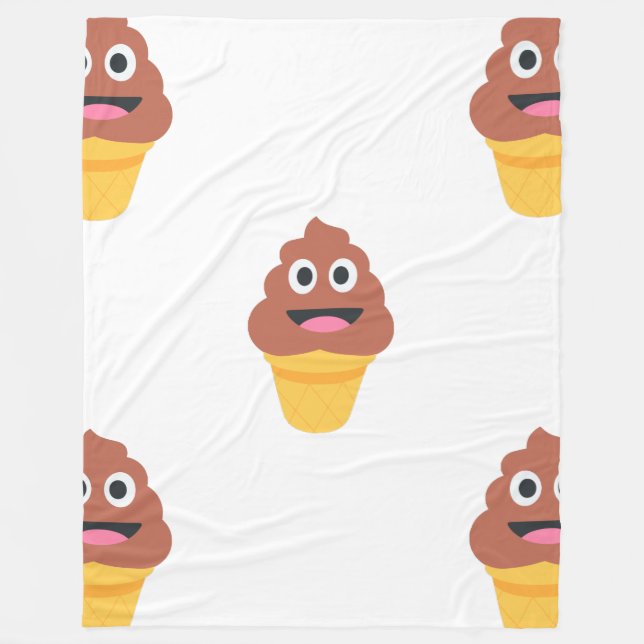 Polaire crème glacée cône poo emoji couverture (Devant)