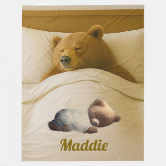 Polaire Cute couverture d'ours personnalisée