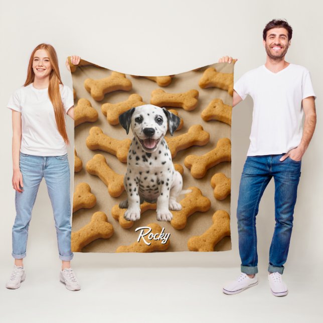 Polaire Cute Dalmatie Couverture personnalisée (En situation)