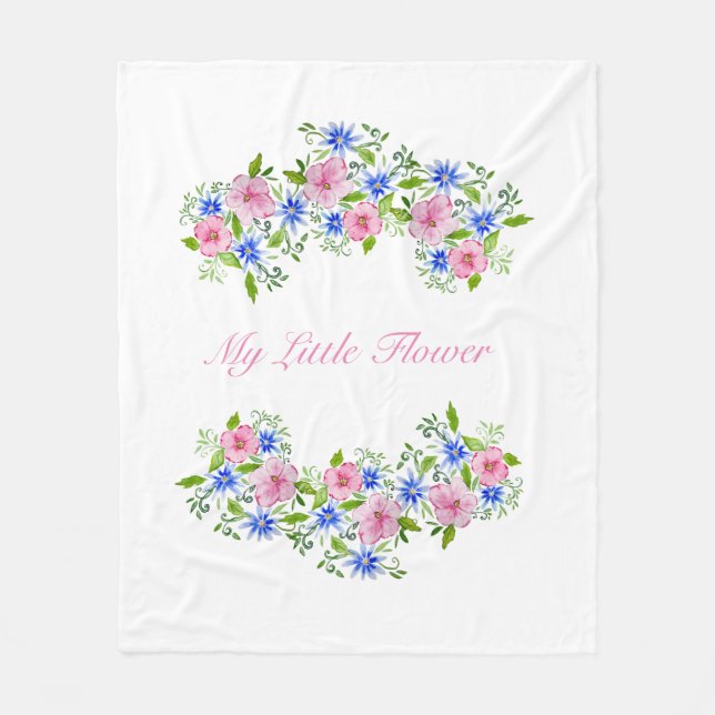 Polaire Cute printemps fleurie motif bébé couverture (Devant)