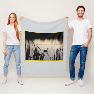 Polaire Cygnes trompettes à la couverture en toison