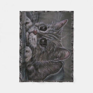 Polaire Dessin de chaton gris sur la couverture