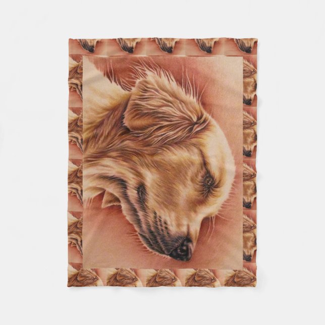 Polaire Dessin de golden retriever sur la couverture (Devant)