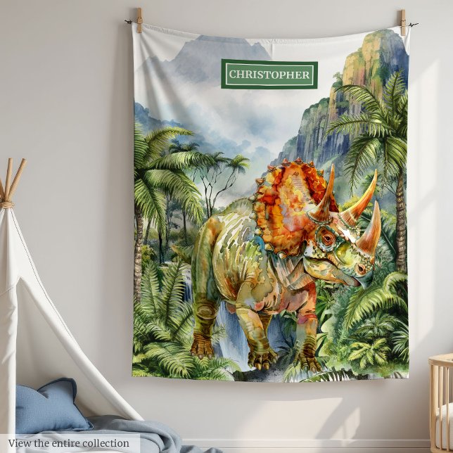 Polaire Dinosaur Anniversaire Couverture Garçons Cadeau Pe (Dinosaur Birthday Blanket for Boys Personalized Gift)