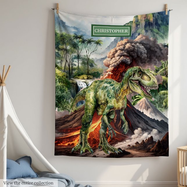 Polaire Dinosaure préhistorique Anniversaire Couverture Ga (Prehistoric Dinosaur Birthday Blanket for Boys Gift)