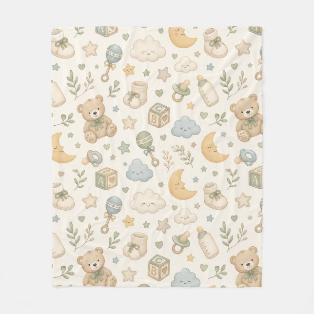 Polaire Doux bébé ours en peluche couverture en fleece | S (Devant)