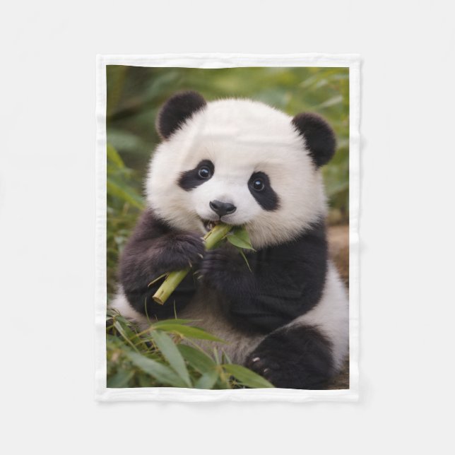 Polaire Doux bébé panda mangeant la couverture de bébé en  (Devant)