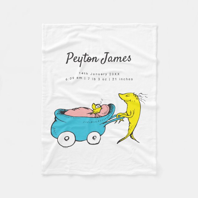 Polaire Dr. Seuss | Une couverture en laine pour bébé avec (Devant)