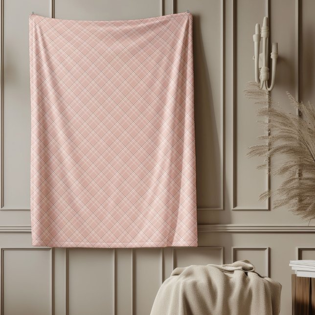 Polaire Élégant Rose Gold À damiers Lancer la couverture (Elegant Rose Gold Checkered Throw Blanket)