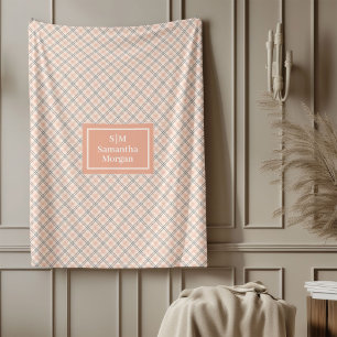Polaire Élégante couverture personnalisée corail gris conf