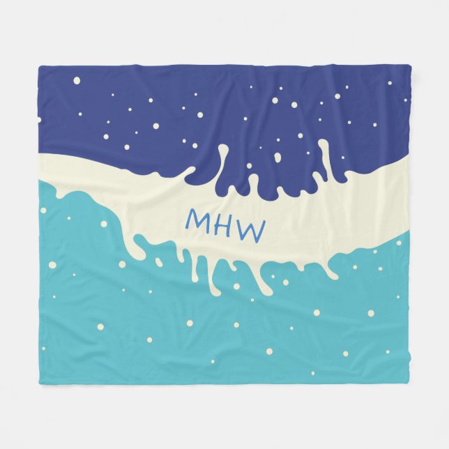 Polaire Été Splash personnalisé monogramme couverture pola (Devant (Horizontal))