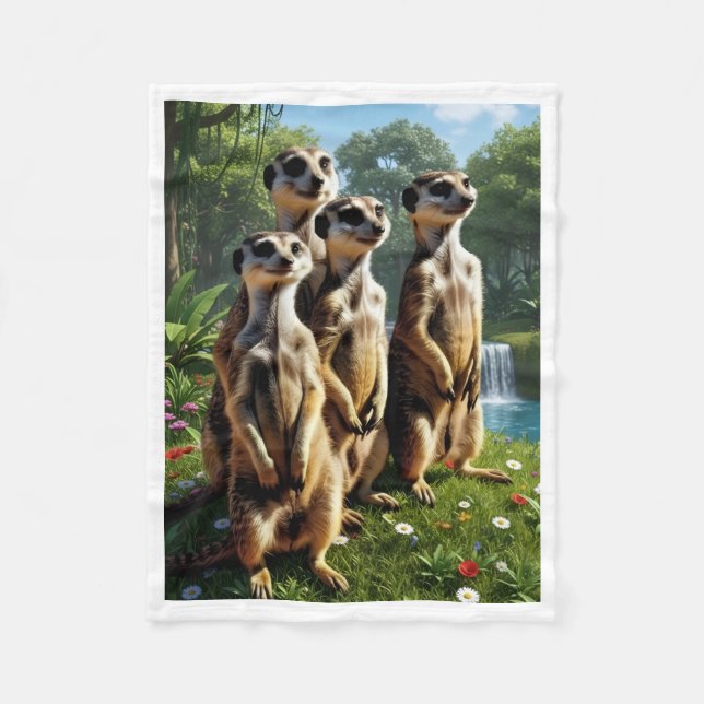 Polaire Famille de suricates mignons couverture en molleto (Devant)