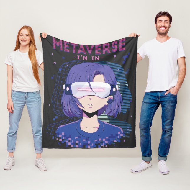 Polaire Fillet de couverture avec une fille d'anime portan (En situation)