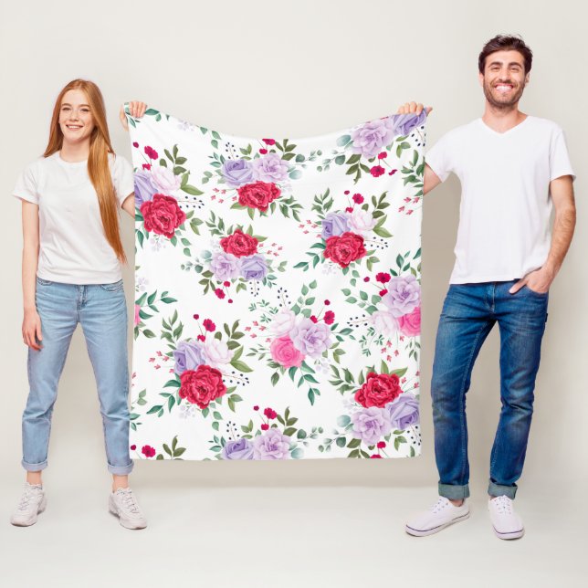 Polaire fleurs - Couleurs simples et variées Couverture po (En situation)