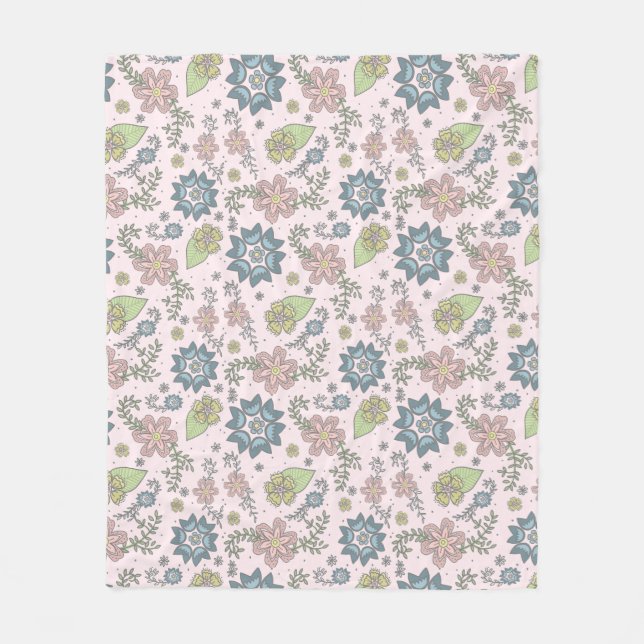 Polaire Fleurs d'hiver dans la couverture rose (Devant)