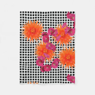 Polaire Fleurs rose orange B/W Vérifier la couverture en p
