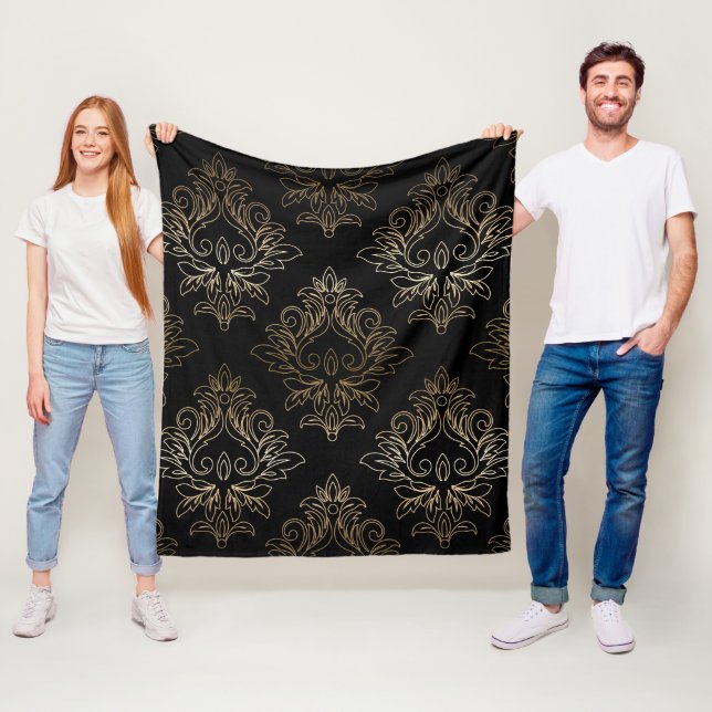 Polaire Flore Damask motif flece couverture (En situation)