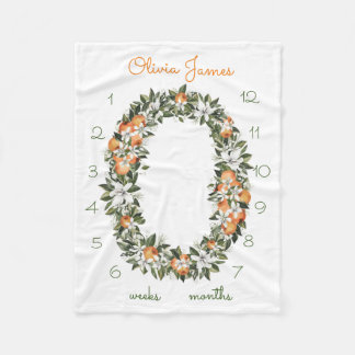 Polaire Florida Orange Baby Milestone mensuelle couverture