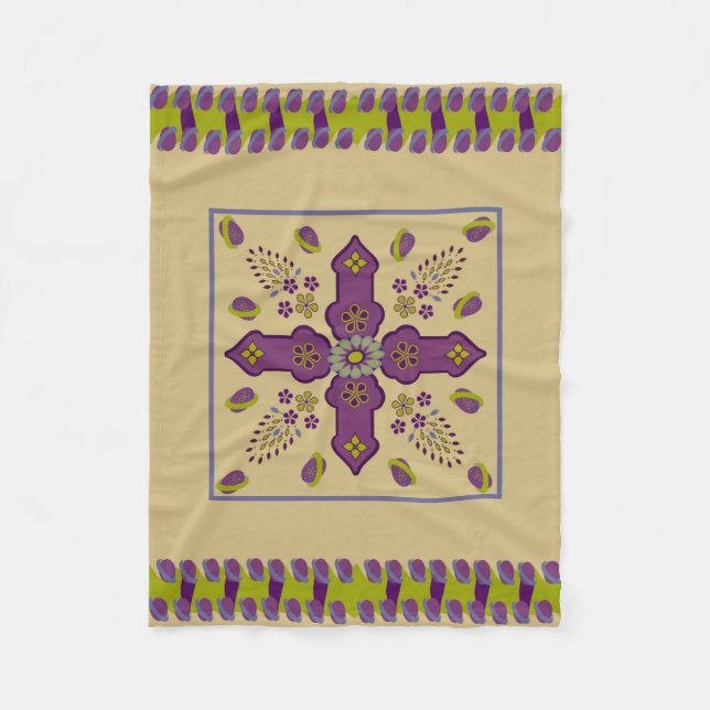 Polaire Flower Spring of Life ruban jetez la couverture (Devant)