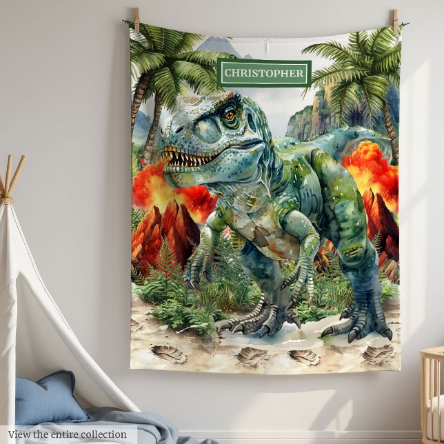 Polaire Forte couverture T-Rex Nom personnalisé Personnali (Strong T-Rex Blanket Custom Name Personalized)