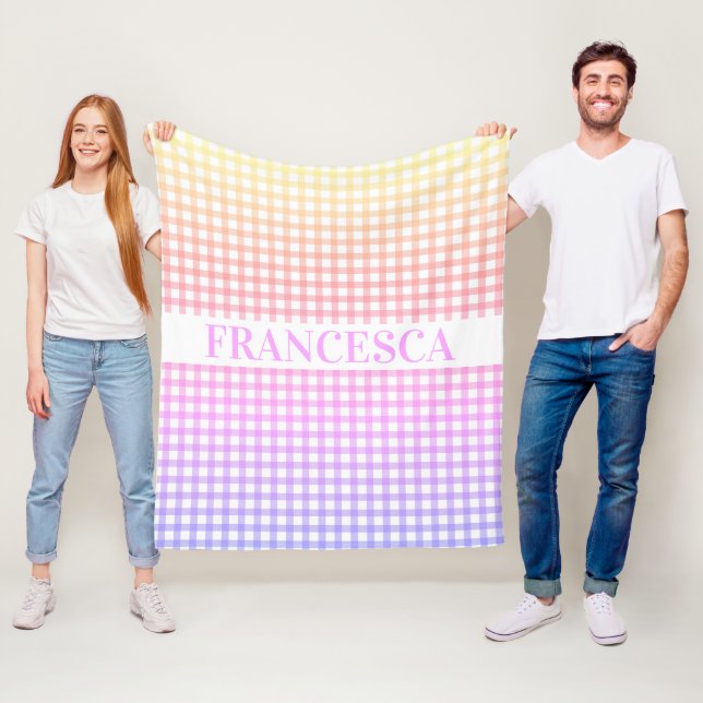 Polaire Gradient Pastel personnalisé En vichy couverture r (En situation)