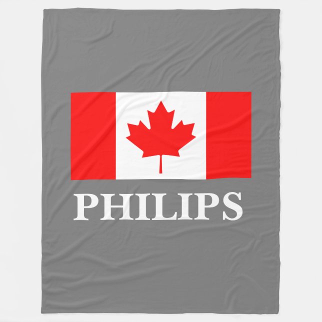Polaire Grand drapeau canadien couverture de couleur flott (Devant)