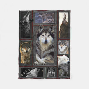 Polaire Grande couverture 3D Wolf