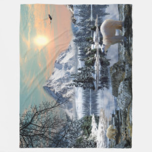 Polaire Grande couverture d'ouatine d'ours blanc