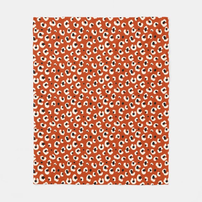 Polaire Gras Empreinte de léopard Élégant Couverture en po (Devant)