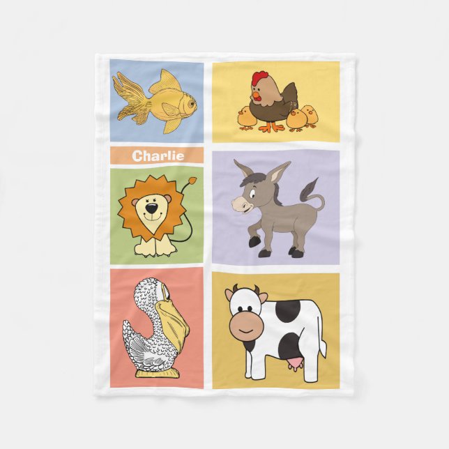 Polaire Illustrations d'animal nom personnalisé couverture (Devant)