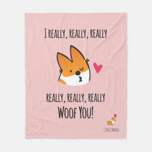 Polaire Je vous aboie couverture d'ouatine de corgi