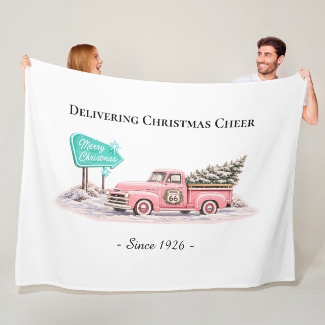 Polaire Jolie couverture de Noël pour sapin rose (En situation)