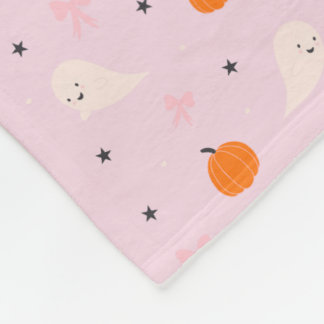 Polaire Jolie couverture Halloween rose fantôme motif