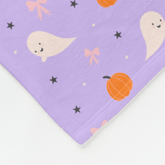 Polaire Jolie couverture Halloween violette à motif de fan