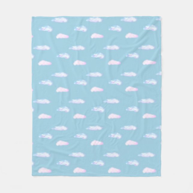 Polaire Jolis nuages pastel sur une couverture en molleton (Devant)